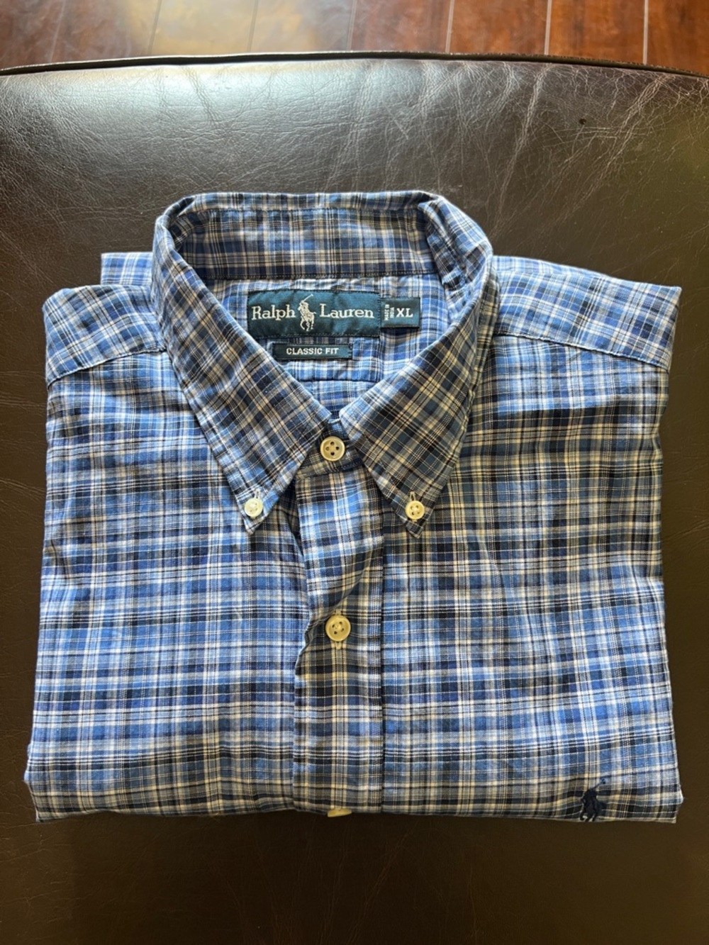 Ralph Lauren Blue Plaid Button-Down Shirt